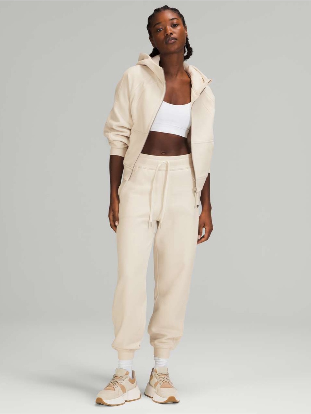 Lululemon White Opal Scuba Joggers Sz 10